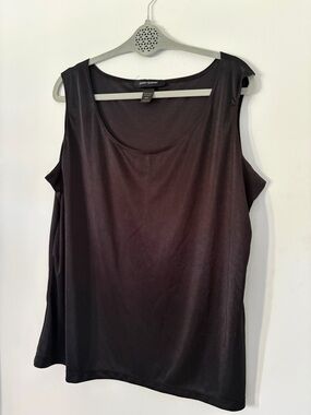 Ashley Stewart Black Scoop Neck Tee